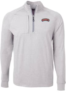 Cutter and Buck Delaware State Hornets Mens Grey Adapt Eco Big and Tall 1/4 Zip Pullover