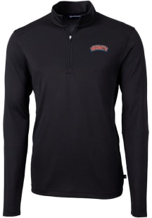 Cutter and Buck Delaware State Hornets Mens Black Virtue Eco Pique Big and Tall 1/4 Zip Pullover