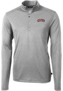 Cutter and Buck Delaware State Hornets Mens Grey Virtue Eco Pique Big and Tall 1/4 Zip Pullover