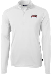 Cutter and Buck Delaware State Hornets Mens White Virtue Eco Pique Big and Tall 1/4 Zip Pullover