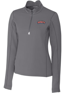 Cutter and Buck Delaware State Hornets Womens Grey Traverse 1/4 Zip Pullover
