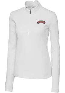 Cutter and Buck Delaware State Hornets Womens White Traverse 1/4 Zip Pullover