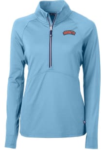Cutter and Buck Delaware State Hornets Womens Light Blue Adapt Eco 1/4 Zip Pullover