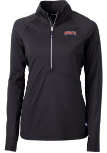Cutter and Buck Delaware State Hornets Womens Black Adapt Eco 1/4 Zip Pullover