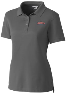 Cutter and Buck Delaware State Hornets Womens Grey Advantage Short Sleeve Polo Shirt