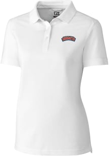 Cutter and Buck Delaware State Hornets Womens White Advantage Short Sleeve Polo Shirt