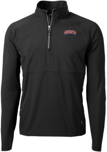 Cutter and Buck Delaware State Hornets Mens Black Adapt Eco Long Sleeve 1/4 Zip Pullover