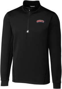 Cutter and Buck Delaware State Hornets Mens Black Traverse Long Sleeve 1/4 Zip Pullover