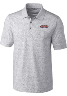 Cutter and Buck Delaware State Hornets Mens Grey Advantage Space Dye Short Sleeve Polo