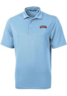 Cutter and Buck Delaware State Hornets Mens Blue Virtue Eco Pique Short Sleeve Polo