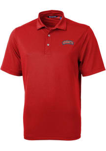 Cutter and Buck Delaware State Hornets Mens Red Virtue Eco Pique Short Sleeve Polo