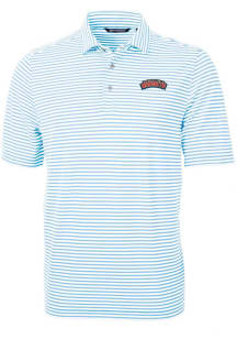 Cutter and Buck Delaware State Hornets Mens Light Blue Virtue Eco Pique Short Sleeve Polo