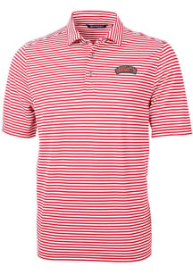 Cutter and Buck Delaware State Hornets Mens Red Virtue Eco Pique Short Sleeve Polo