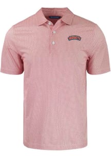 Cutter and Buck Delaware State Hornets Mens White Pike Symmetry Short Sleeve Polo