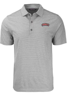 Cutter and Buck Delaware State Hornets Mens Grey Forge Heather Stripe Short Sleeve Polo