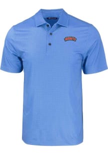 Cutter and Buck Delaware State Hornets Mens Light Blue Pike Eco Geo Print Short Sleeve Polo