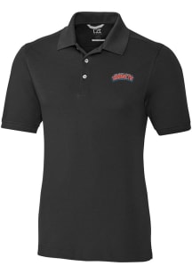 Cutter and Buck Delaware State Hornets Mens Black Advantage Short Sleeve Polo