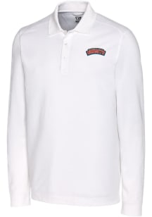 Cutter and Buck Delaware State Hornets Mens White Advantage Long Sleeve Polo Shirt