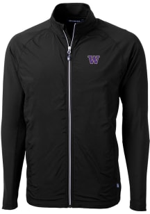 Black Washington Huskies Cutter and Buck Mens Adapt Eco Big and Tall Light Weight Jacket