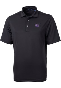 Washington Huskies Black Cutter and Buck Virtue Eco Pique Big and Tall Polo