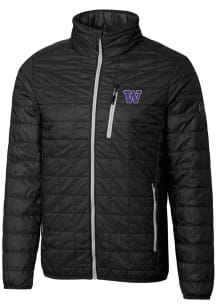 Black Washington Huskies Cutter and Buck Mens Rainier PrimaLoft Big and Tall Lined Jacket