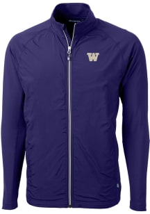 Mens Washington Huskies Purple Cutter and Buck Adapt Eco Light Weight Jacket