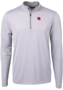 Cutter and Buck Nebraska Cornhuskers Mens Grey Virtue Eco Pique Big and Tall 1/4 Zip Pullover