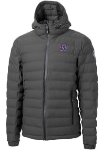 Mens Washington Huskies Grey Cutter and Buck Mission Ridge Repreve Filled Jacket