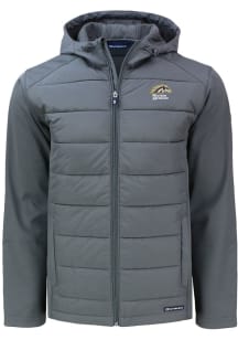 Grey Western Michigan Broncos Cutter and Buck Mens Evoke Hood Big and Tall Lined Jacket