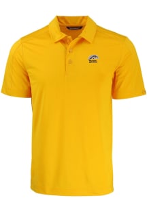 Mens Western Michigan Broncos Gold Cutter and Buck Prospect Short Sleeve Polo Shirt