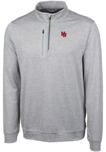 Cutter and Buck Nebraska Cornhuskers Mens Grey Stealth Big and Tall 1/4 Zip Pullover