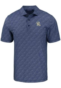 Cutter and Buck Frisco Rough Riders Mens Navy Blue Pike Pebble Short Sleeve Polo