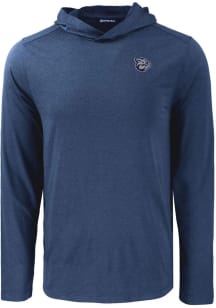 Cutter and Buck Lehigh Valley Ironpigs Mens Navy Blue Coastline Eco Long Sleeve Hoodie