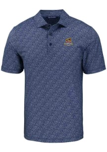 Cutter and Buck Toledo Mud Hens Mens Navy Blue Pike Pebble Short Sleeve Polo