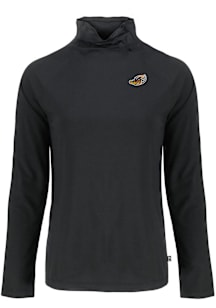 Cutter and Buck Akron RubberDucks Womens Black Coastline Eco Funnel Neck Crew Sweatshirt