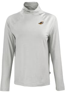 Cutter and Buck Akron RubberDucks Womens Grey Coastline Eco Funnel Neck Crew Sweatshirt