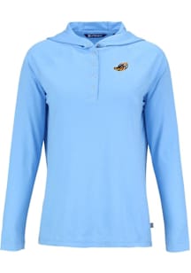 Cutter and Buck Akron RubberDucks Womens Light Blue Coastline Eco Hooded Sweatshirt