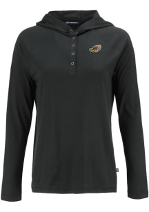 Cutter and Buck Akron RubberDucks Womens Black Coastline Eco Hooded Sweatshirt