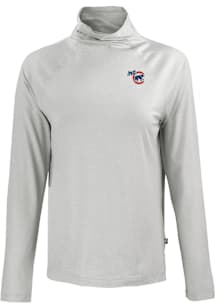 Cutter and Buck Iowa Cubs Womens Grey Coastline Eco Funnel Neck Crew Sweatshirt