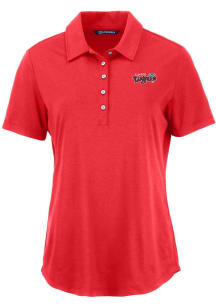 Cutter and Buck Lansing Lugnuts Womens Red Coastline Eco Short Sleeve Polo Shirt