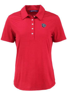 Cutter and Buck Lehigh Valley Ironpigs Womens Red Coastline Eco Short Sleeve Polo Shirt