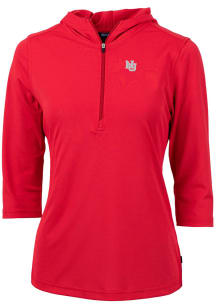 Cutter and Buck Nebraska Cornhuskers Womens Red Virtue Eco Pique Hooded Sweatshirt