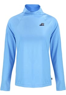 Cutter and Buck West Michigan Whitecaps Womens Light Blue Coastline Eco Funnel Neck Crew Sweatshir..