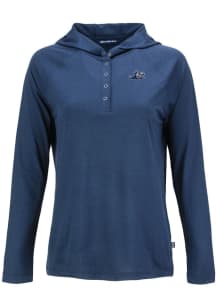Cutter and Buck West Michigan Whitecaps Womens Navy Blue Coastline Eco Hooded Sweatshirt