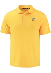 Mens Western Michigan Broncos Gold Cutter and Buck Coastline Eco Short Sleeve Polo Shirt