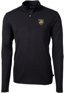 Cutter and Buck Army Black Knights Mens Black Virtue Eco Pique Big and Tall 1/4 Zip Pullover