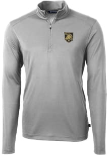 Cutter and Buck Army Black Knights Mens Grey Virtue Eco Pique Big and Tall 1/4 Zip Pullover