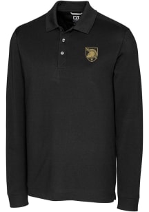 Cutter and Buck Army Black Knights Black Advantage Pique Long Sleeve Big and Tall Polo