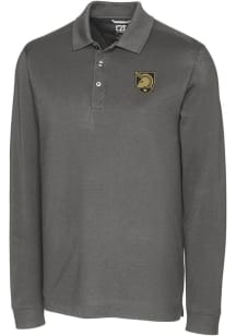 Cutter and Buck Army Black Knights Grey Advantage Pique Long Sleeve Big and Tall Polo