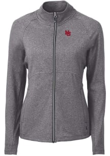 Womens Nebraska Cornhuskers Black Cutter and Buck Vault Adapt Eco Knit Light Weight Jacket